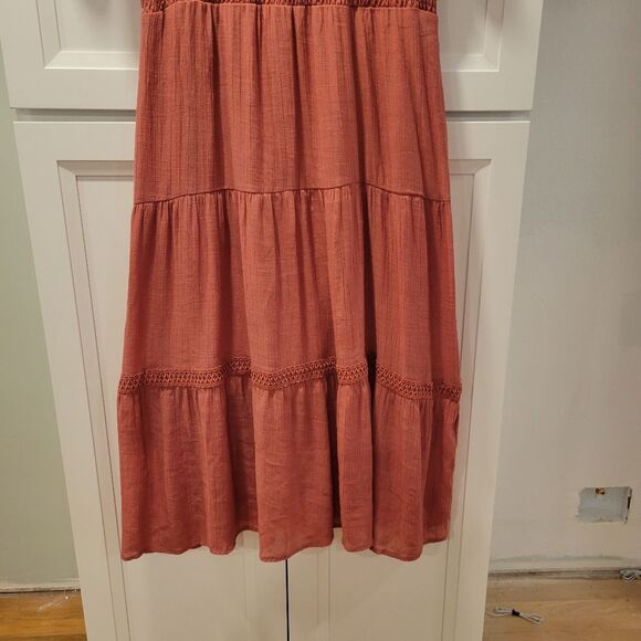 Luxology Women's Light Rust Prarie Dress Renaissance Whimsical Flowy - Picture 5 of 5